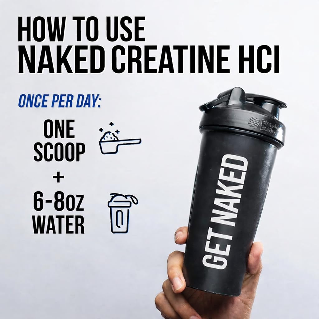 NAKED Lean Creatine HCl para uso diario en entrenamientos consistentes.