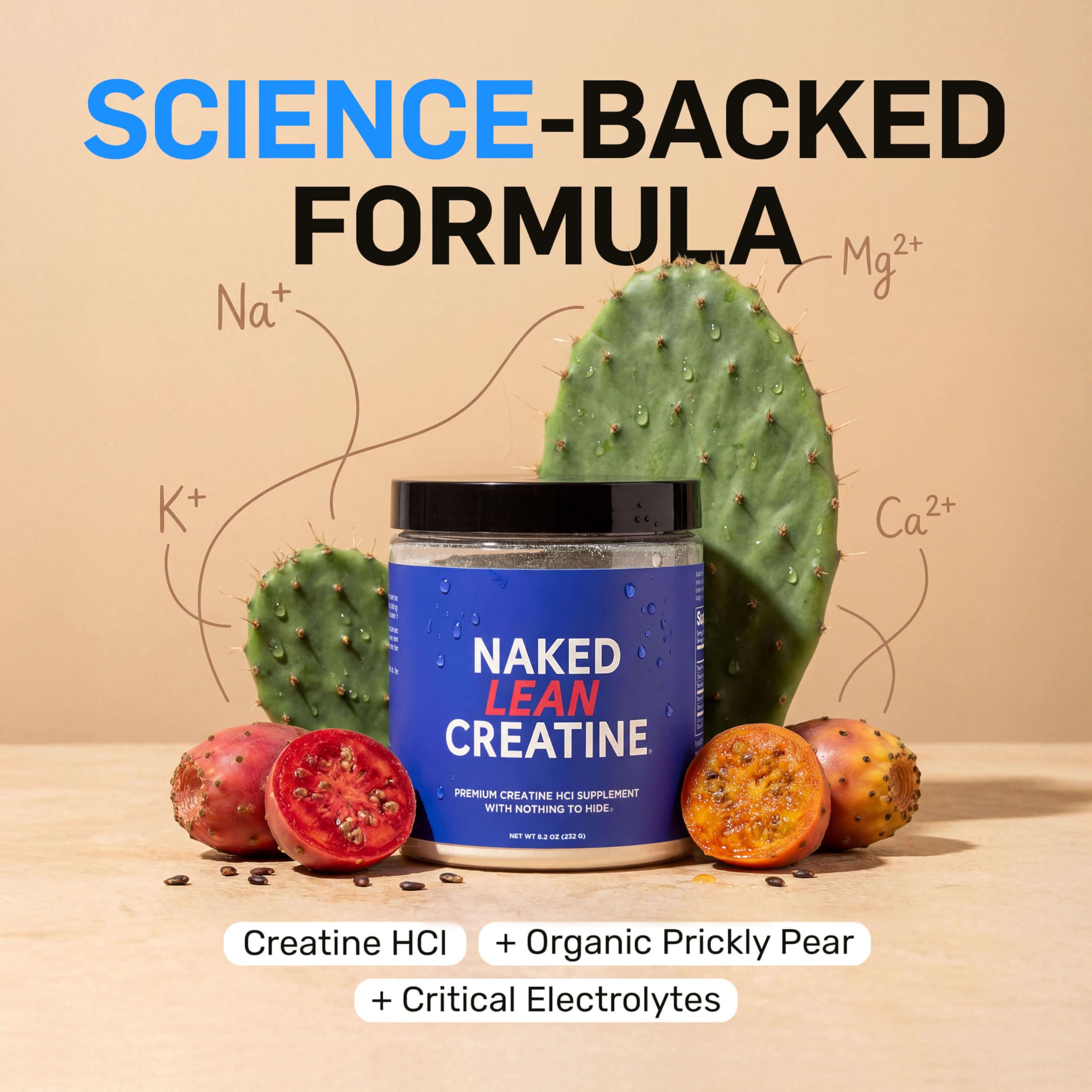 NAKED Lean Creatine HCl en vaso al mezclar, facilita la hidratación durante el entrenamiento.