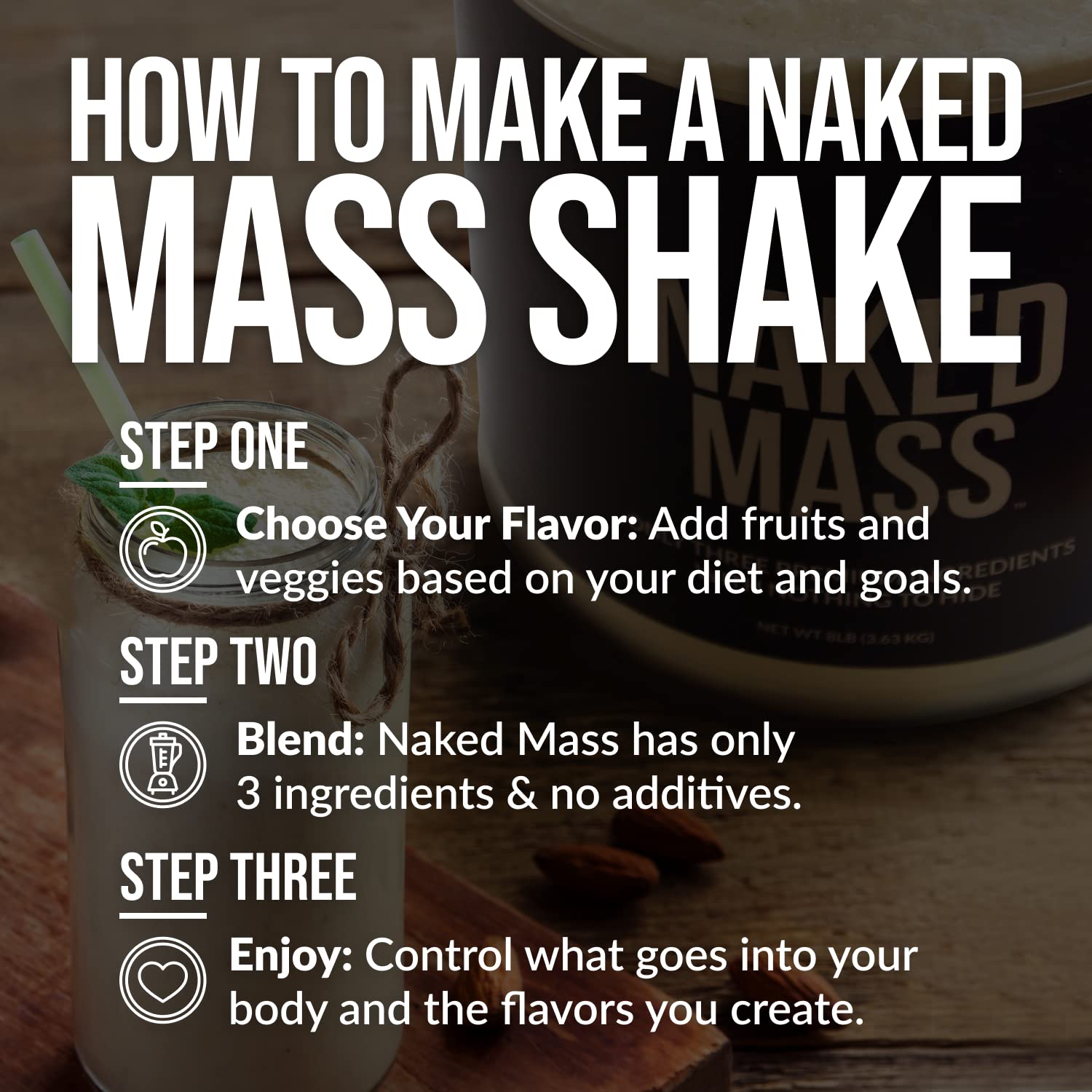 NAKED Mass batido energetico para ganar masa