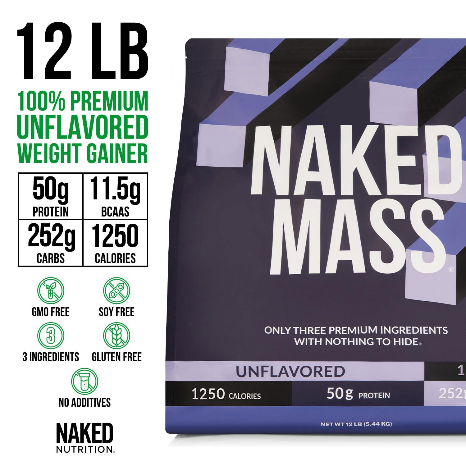 NAKED Mass: carbohidratos de tapioca sin gluten para crecimiento de masa