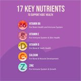 NAKED Nutrition Kids Gummies etiqueta en EE.UU., garantía de calidad para familias.