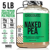 NAKED Proteína de guisante al chocolate, ingredientes clave visibles