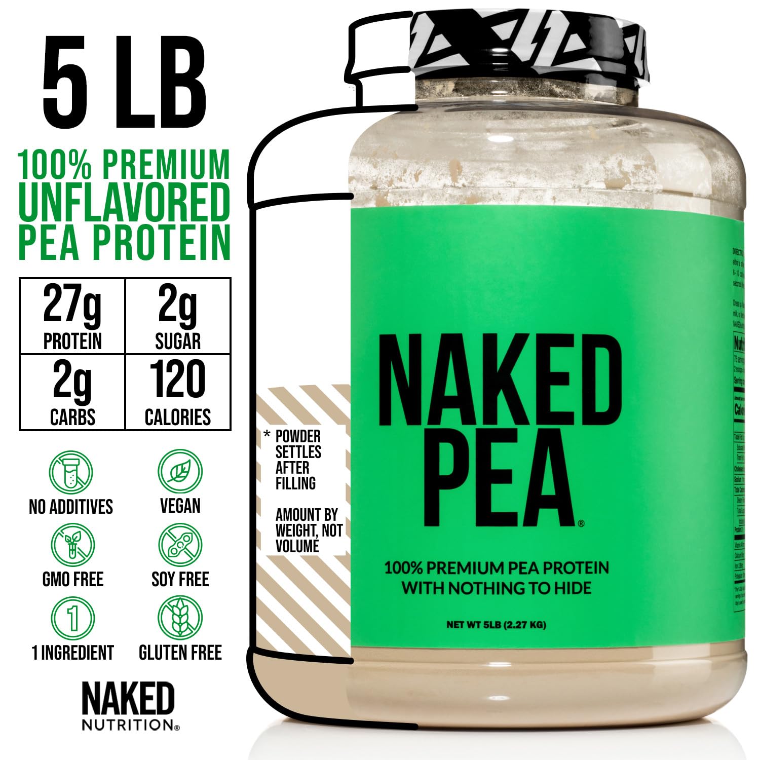Naked Pea batido proteico vegano, textura suave.