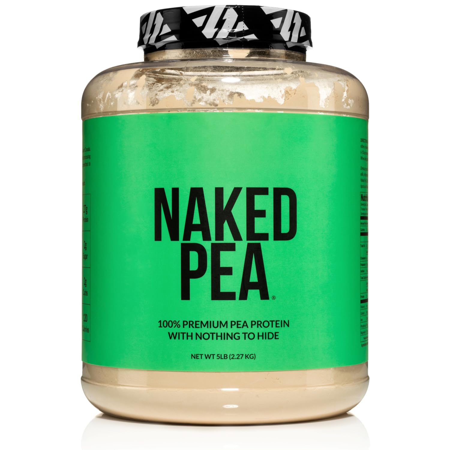 Naked Pea envase amarillo, proteína limpia para uso diario.