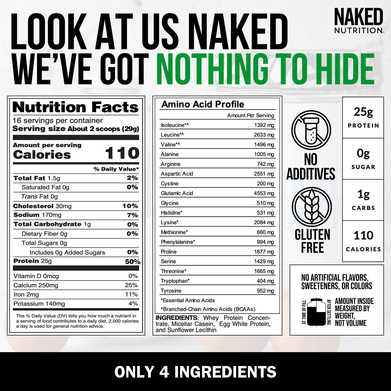 NAKED mezcla con frutas, batido nutritivo para una proteína diaria