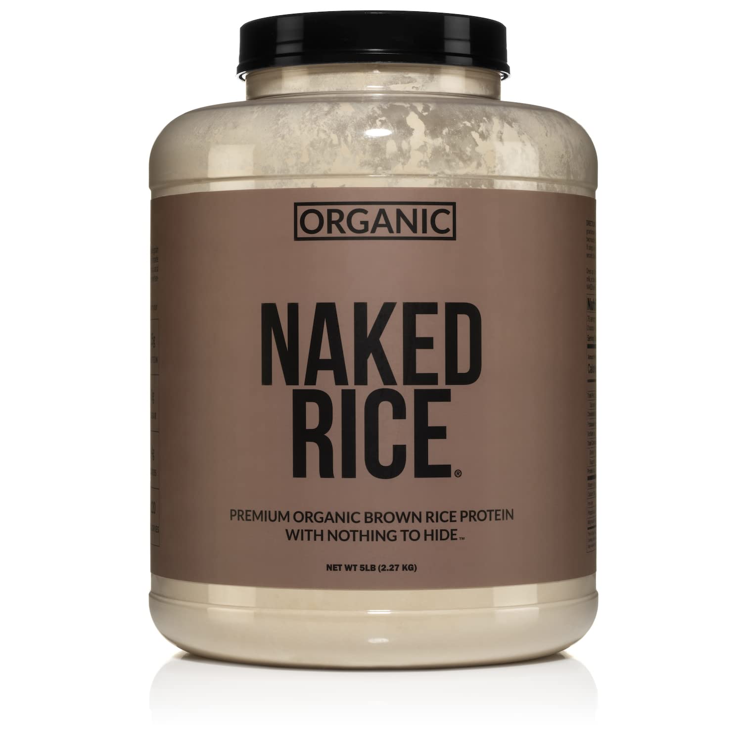 NAKED proteina arroz organico en bote, fuente vegetal para veganos