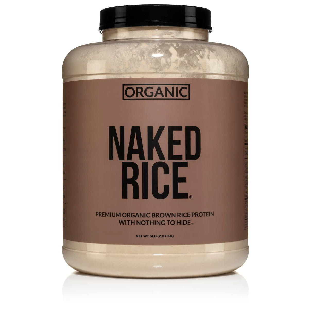 NAKED proteina arroz organico en bote, fuente vegetal para veganos