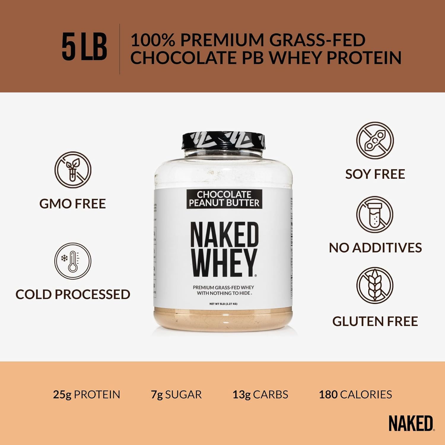 Cucharada de proteína Naked sabor chocolate crema de cacahuete para batidos