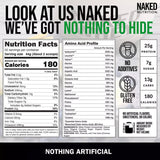 Ingredientes naturales de Naked: cacao, crema de cacahuate y suero