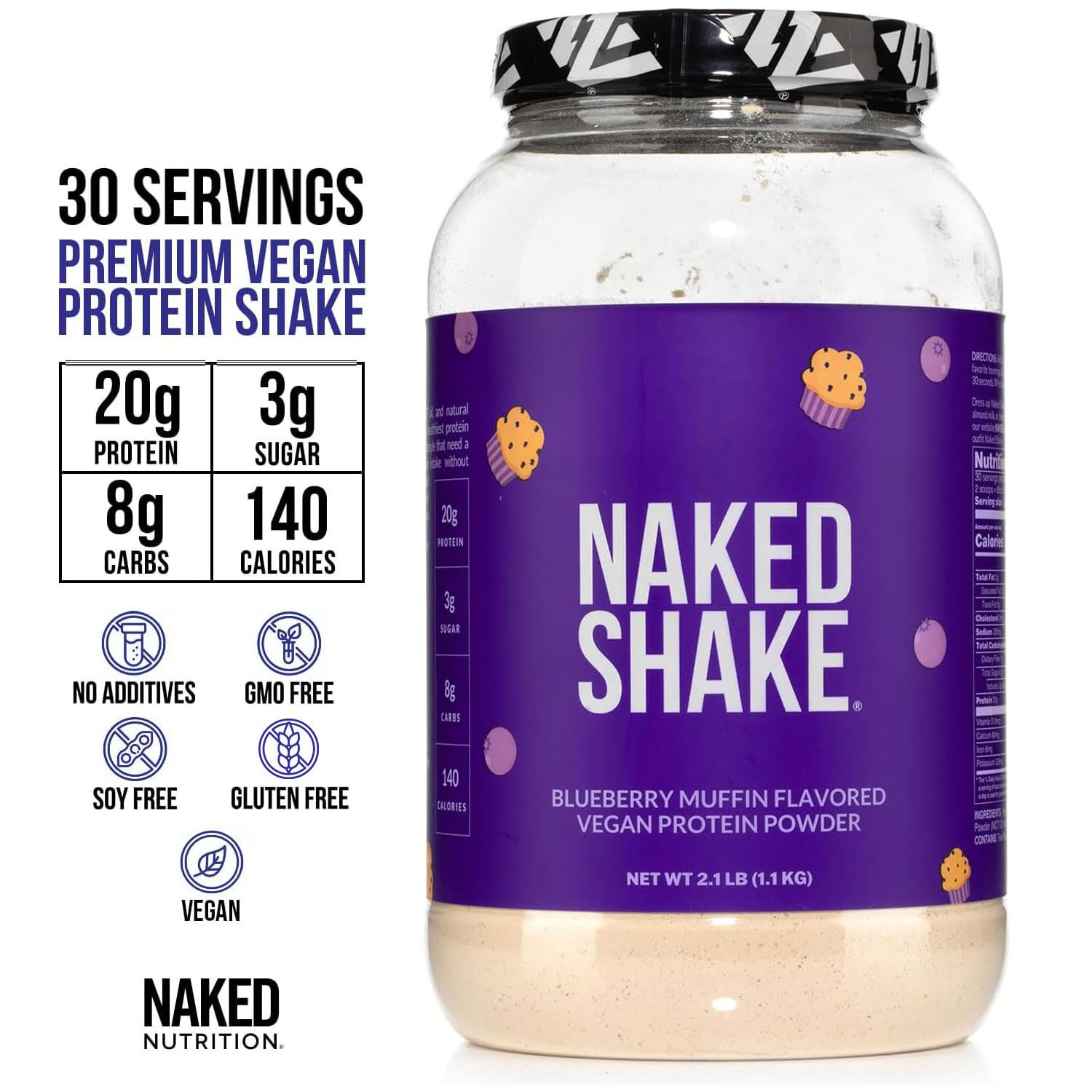 Naked Shake: perfil de aminoácidos completos, proteína vegetal saludable.