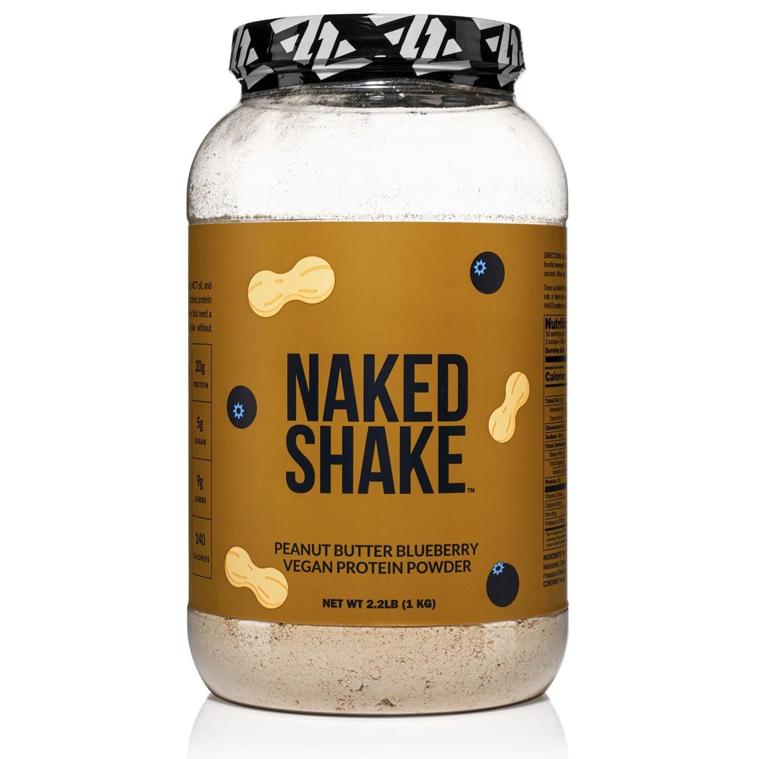 NAKED Shake pote crema de cacahuate y arándanos, snack cremoso para recargar energía