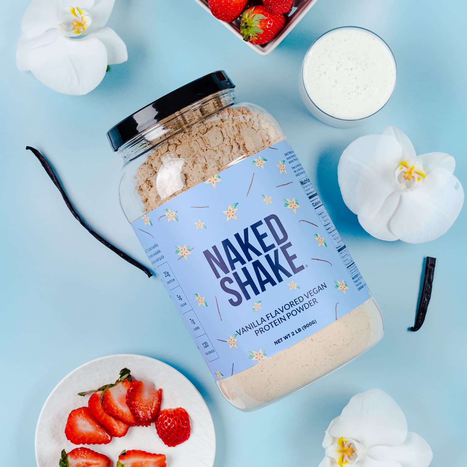 NAKED Shake Vanilla, opción libre de gluten y soja para dietas veganas.