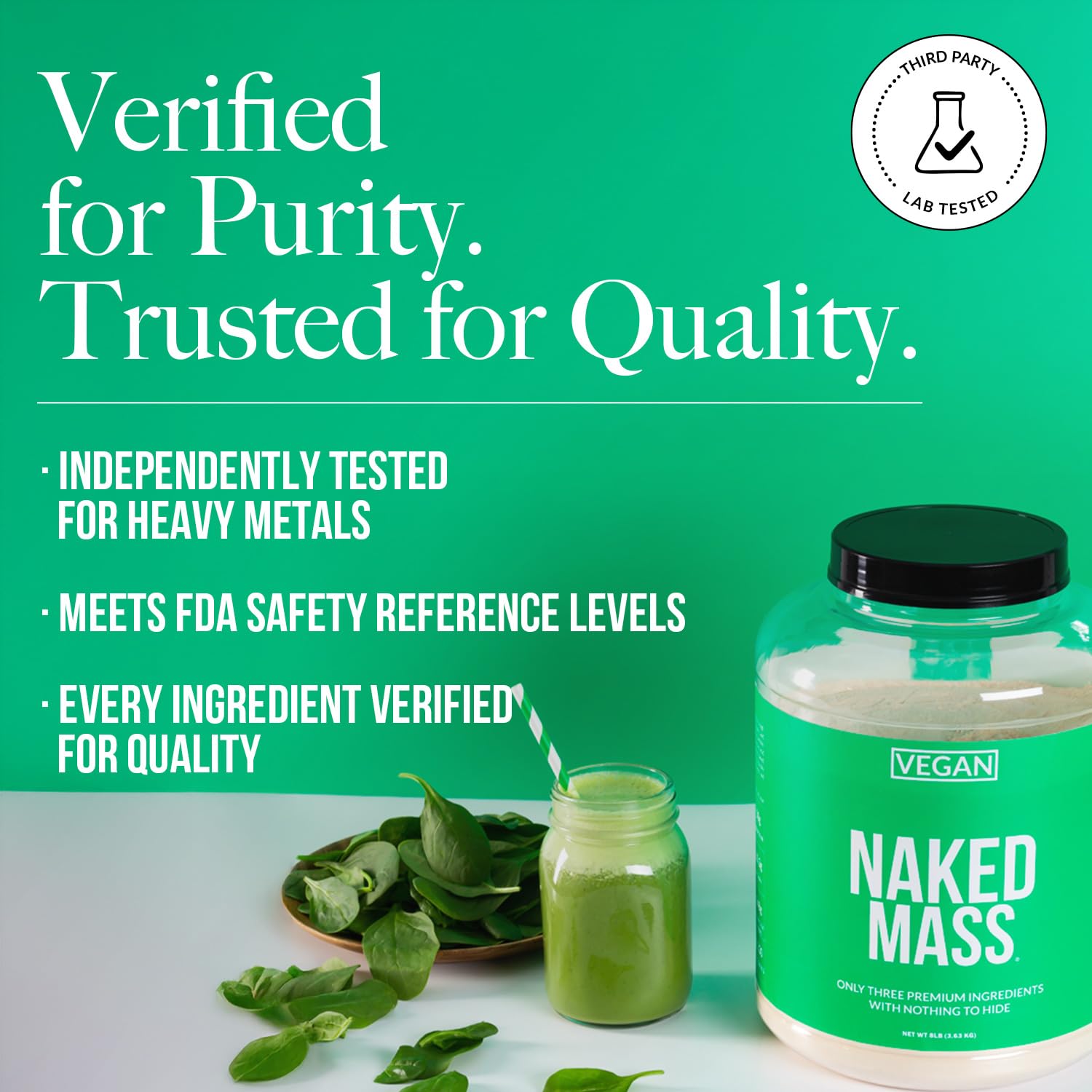NAKED Vegan Mass, bebida de entrenamiento con calorías y proteína.