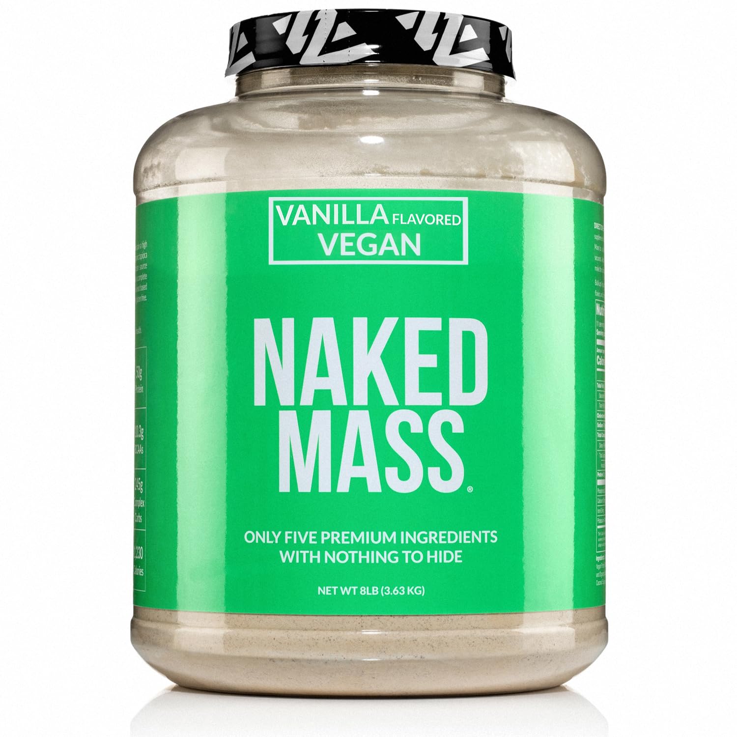 NAKED Vegan Mass en pote de vainilla para ganar masa muscular de forma limpia