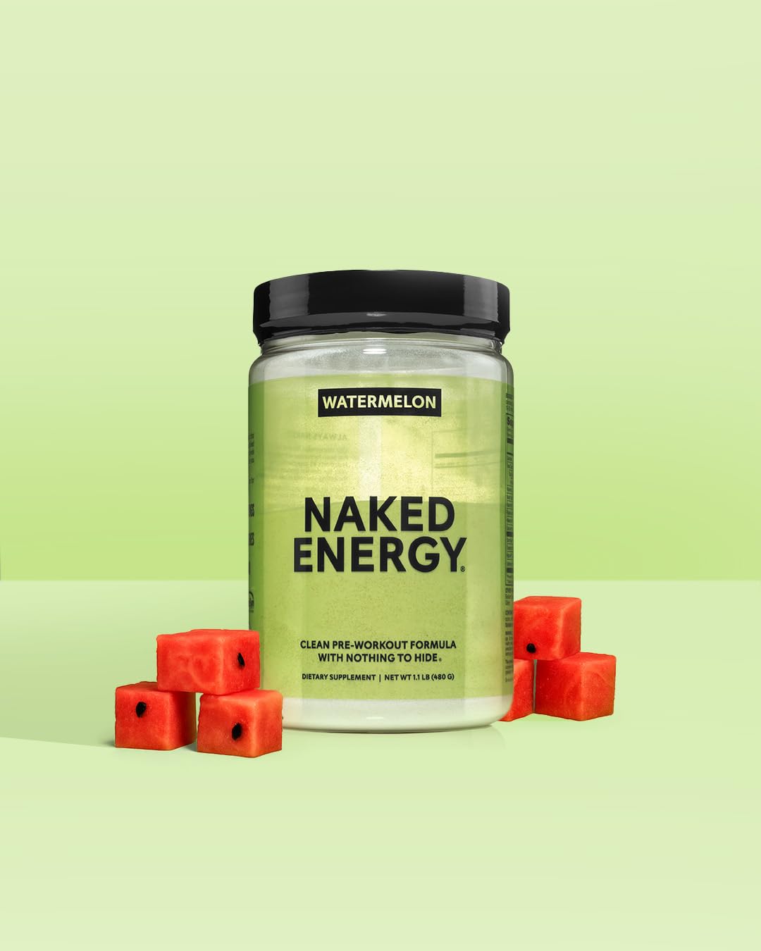 NAKED Watermelon Energy: información nutricional y cafeína para rendimiento.