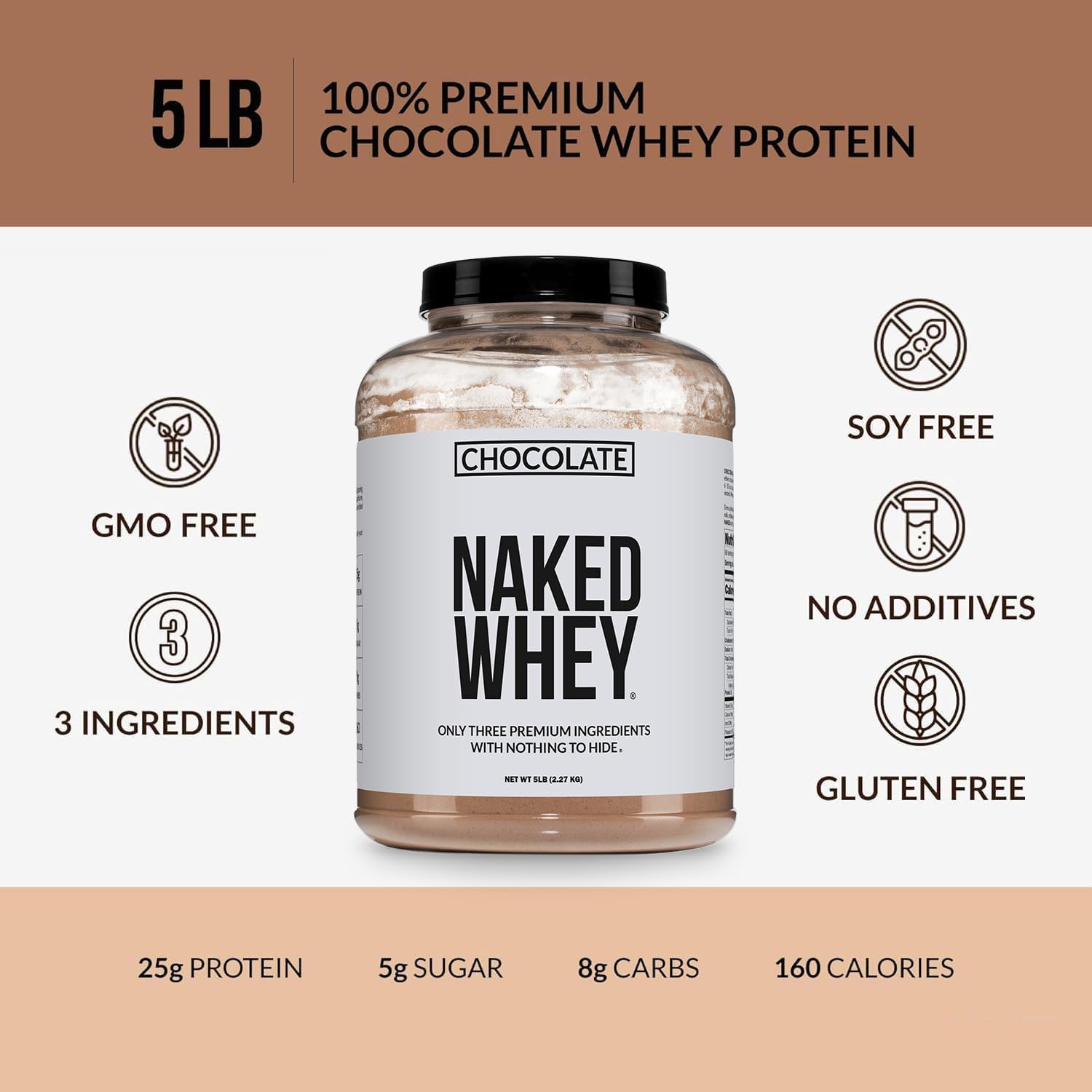 NAKED Whey Chocolate: mezcla con fruta para batidos saludables