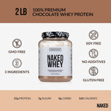 NAKED Whey Chocolate en taza, bebida suave para un snack proteico diario.