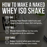 NAKED Whey Isolate glass-mixed beverage with creamy chocolate texture