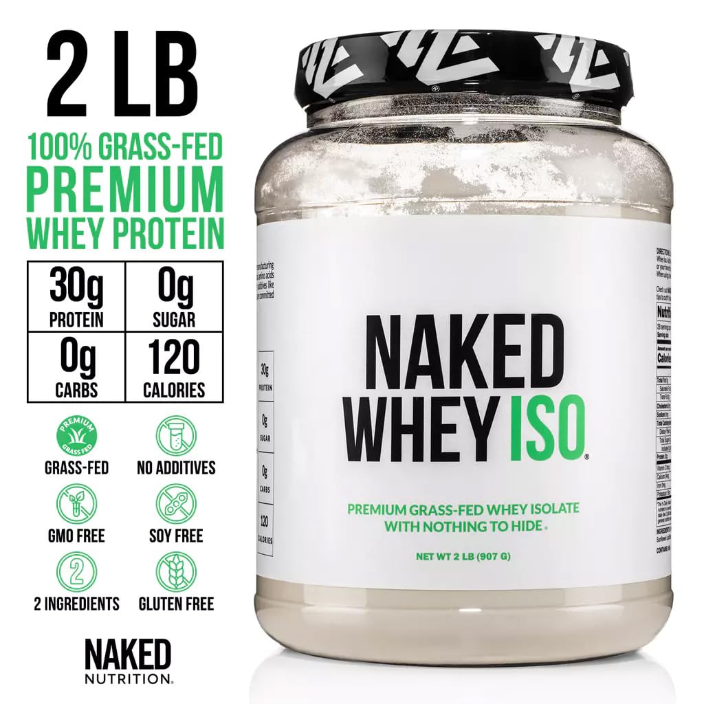 Naked Whey Isolate en vaso, mezcla suave y rápida para entreno.