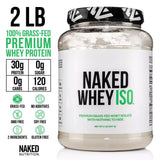 Naked Whey Isolate en vaso, mezcla suave y rápida para entreno.