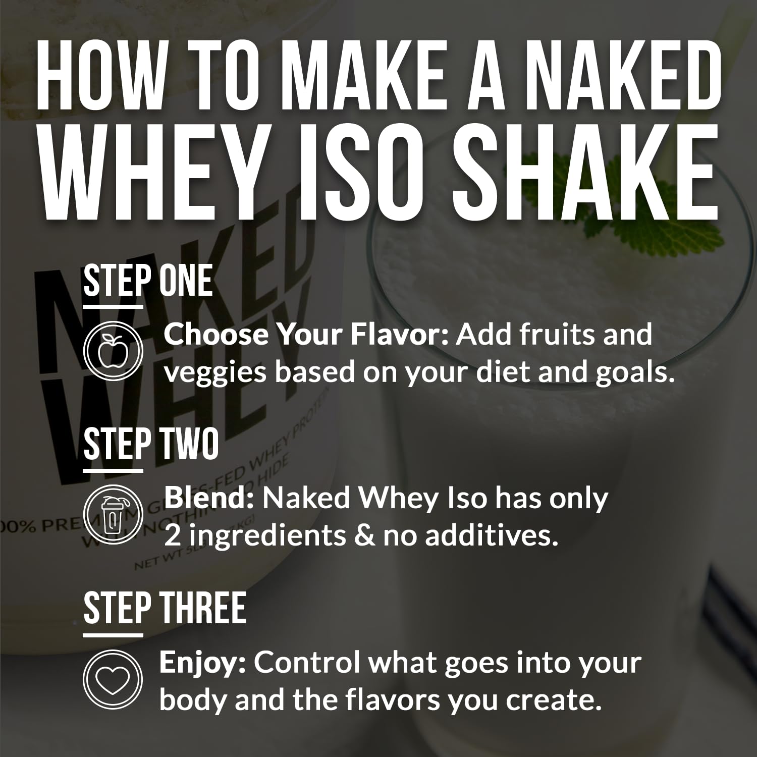 Naked Whey Isolate apto sin gluten y sin soja.