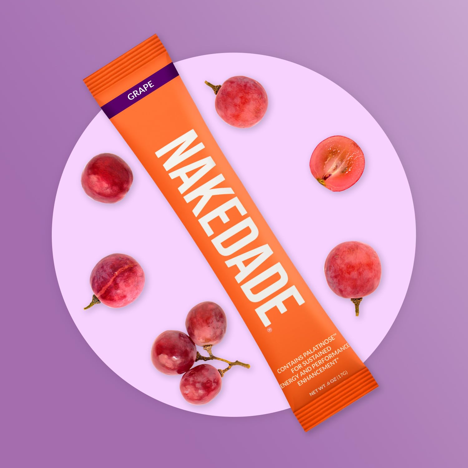 Nakedade Grape: bebida de hidratación posentrenamiento, sin gluten ni alérgenos.