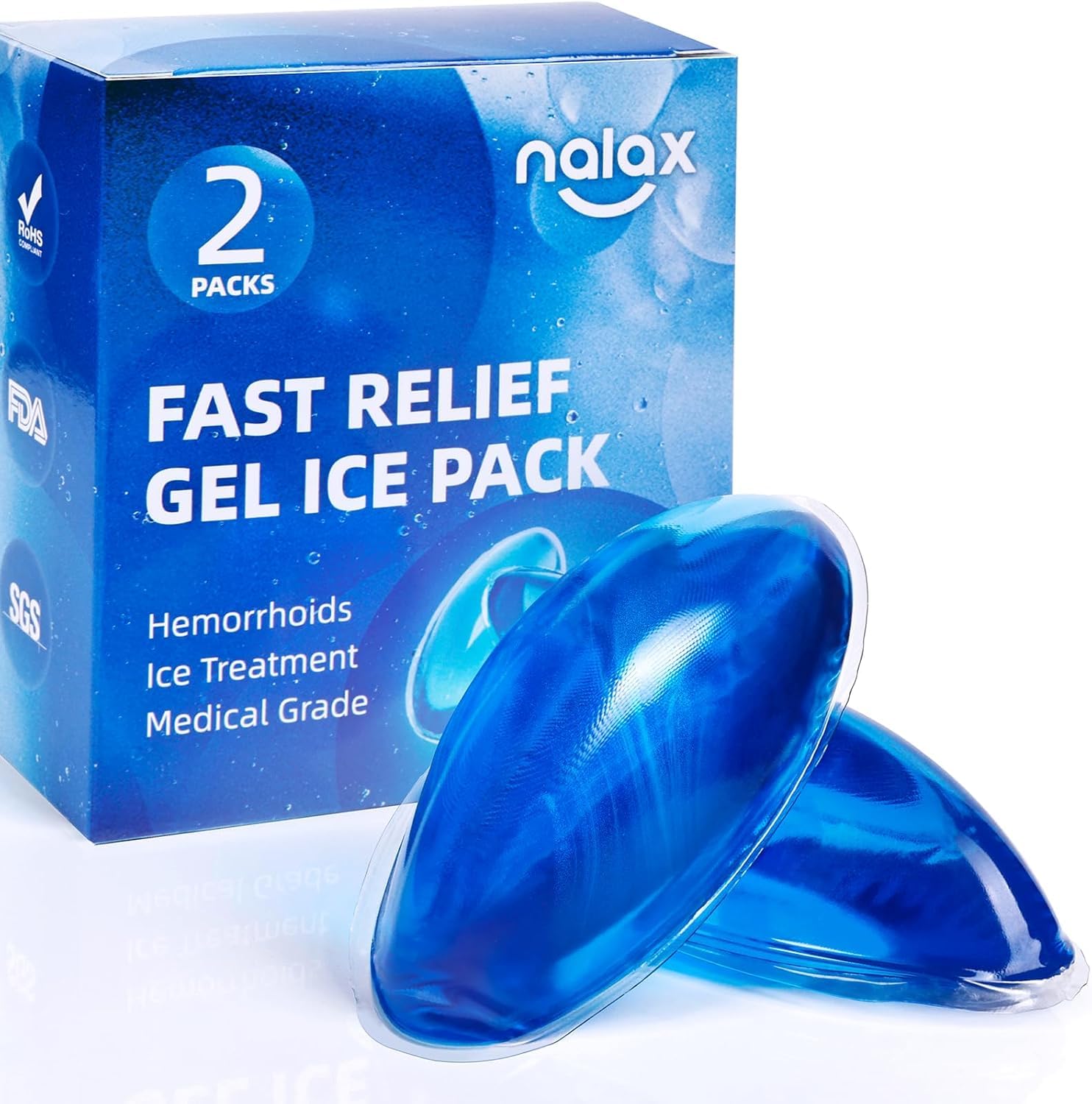 Nalax almohadilla de gel frío para hemorroides, alivio suave y cómodo.