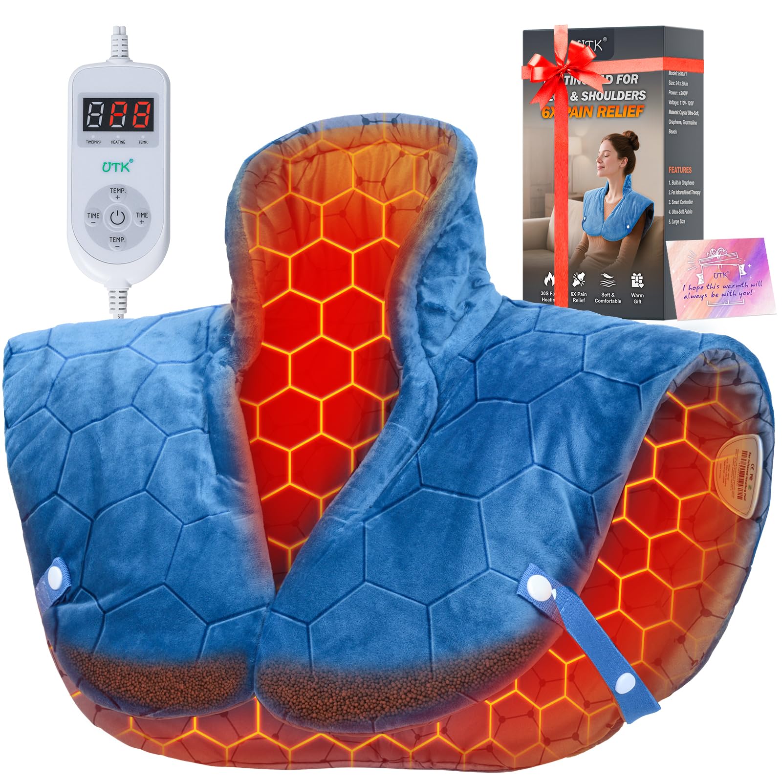 Nalax calentador cuello hombros 30s: calor rápido para alivio puntual.