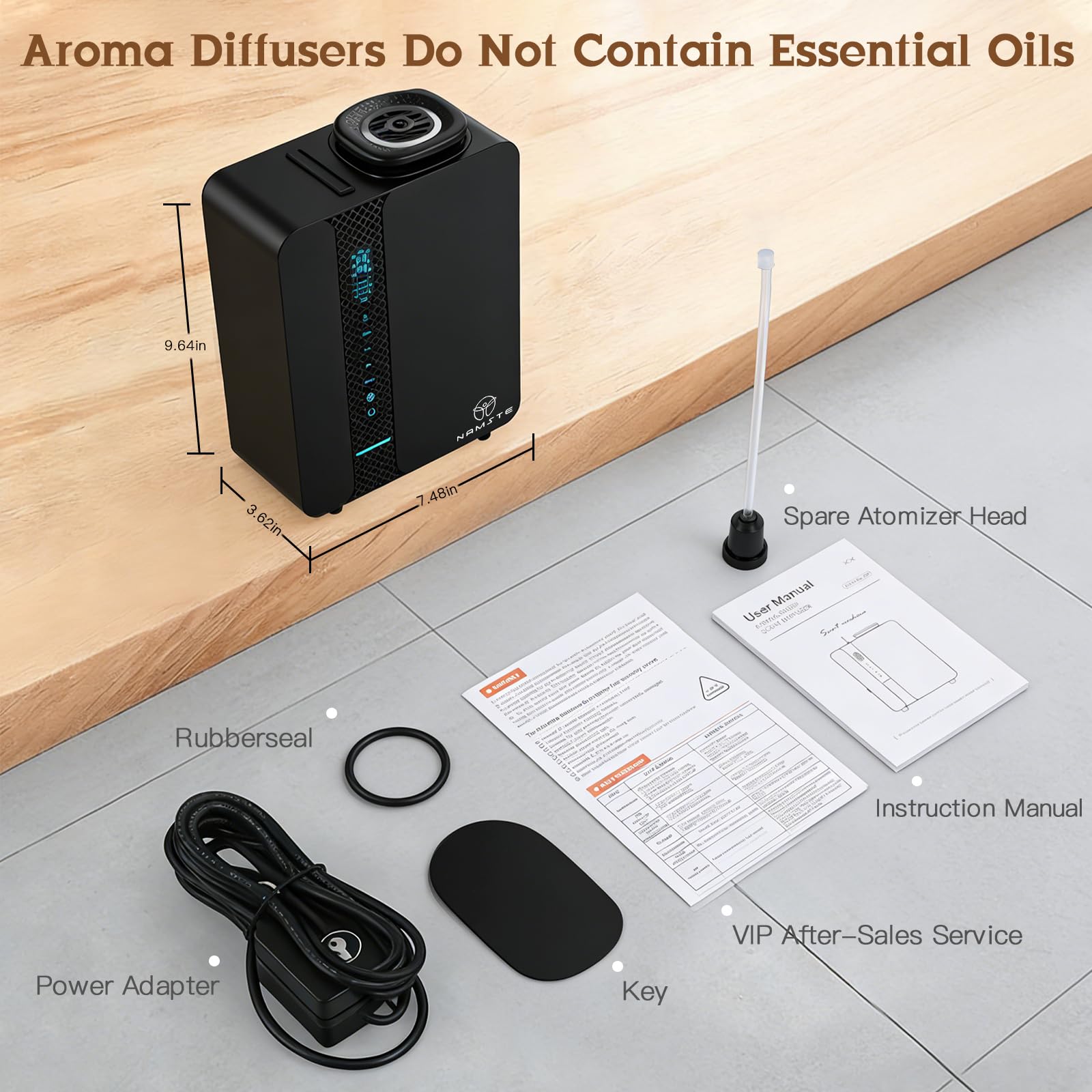 Namste difusor con capacidad de 200 ml para uso prolongado.
