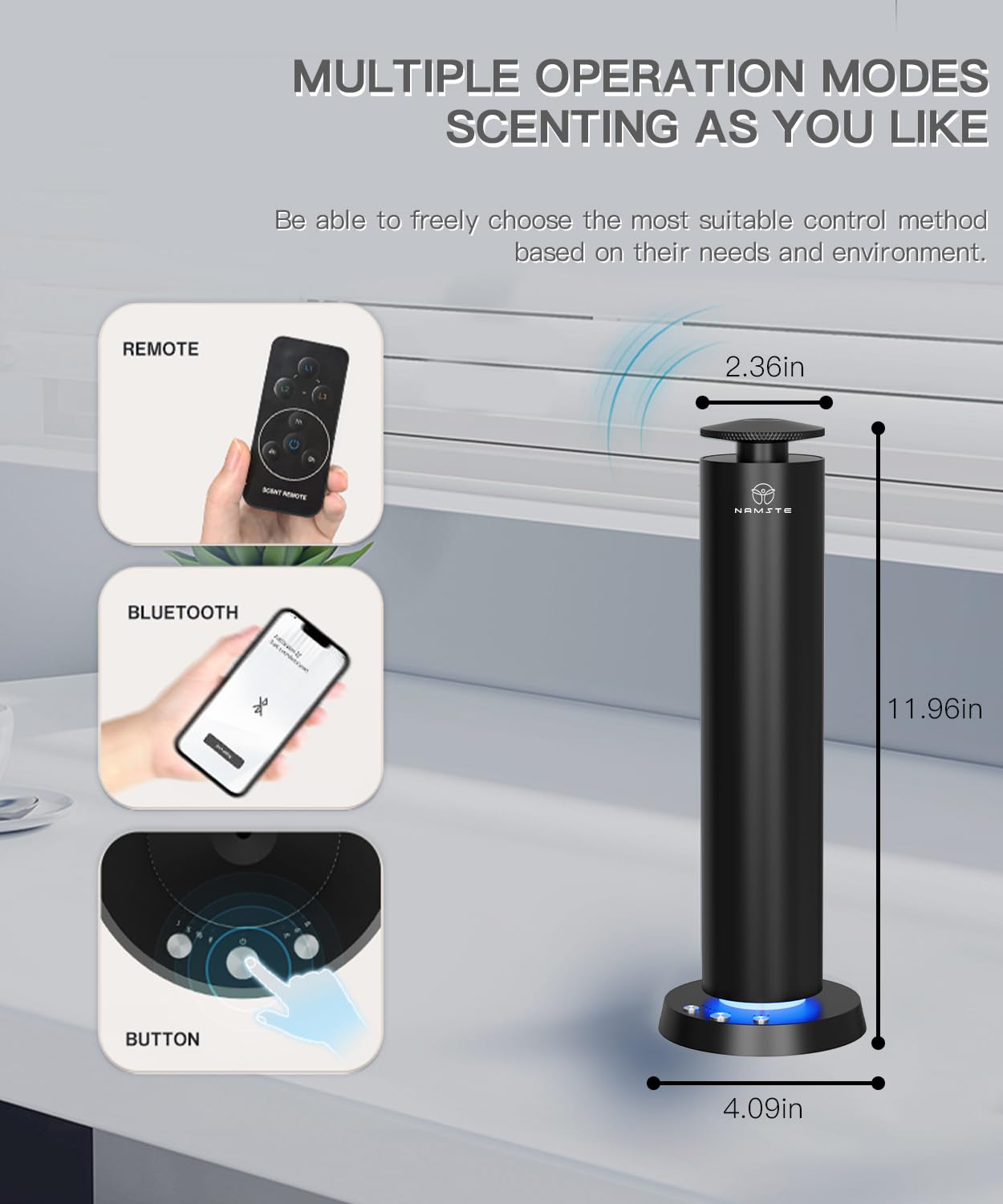 Namste difusor diseño compacto, fácil de mover entre estancias.