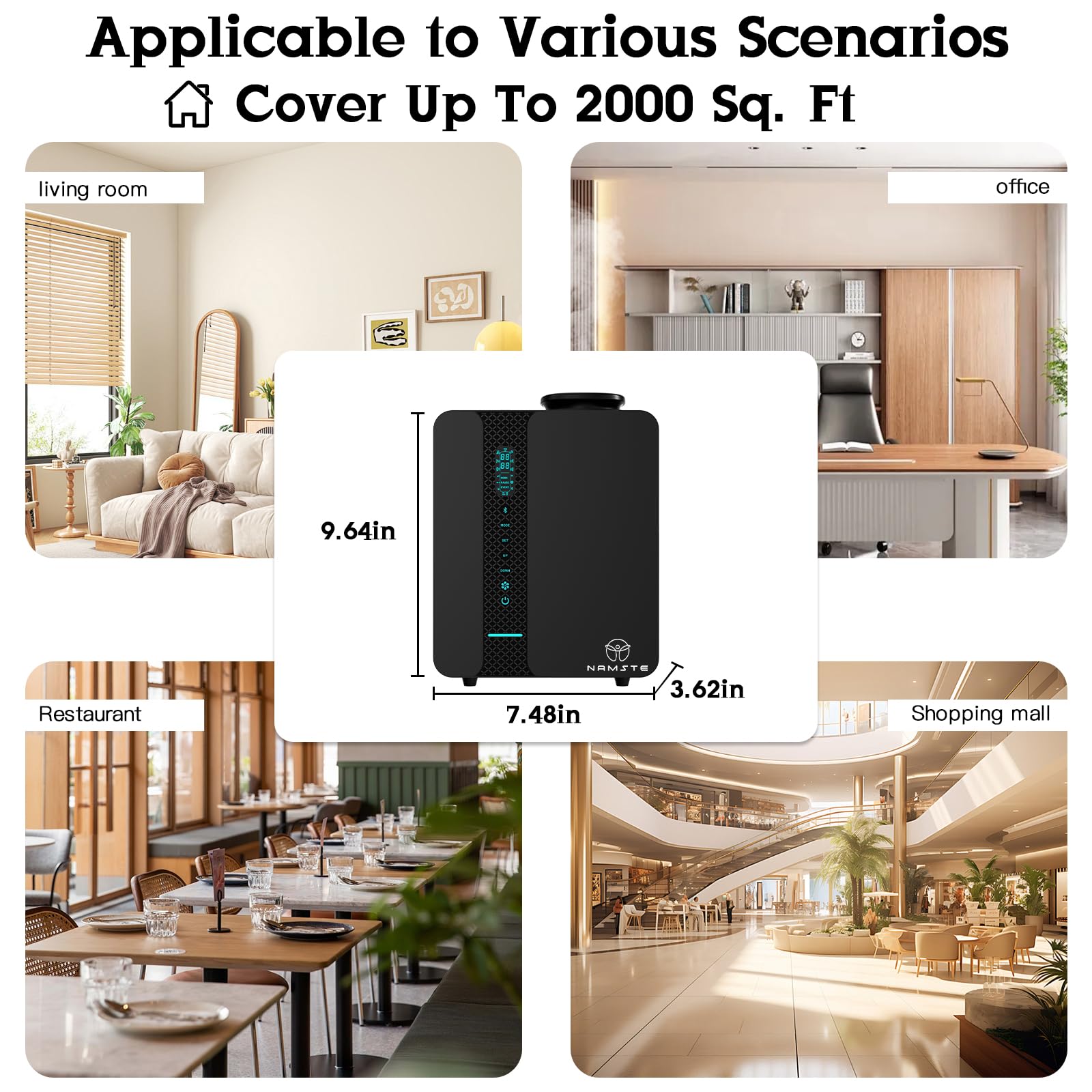 Namste difusor ideal para hogar, oficina y hoteles.