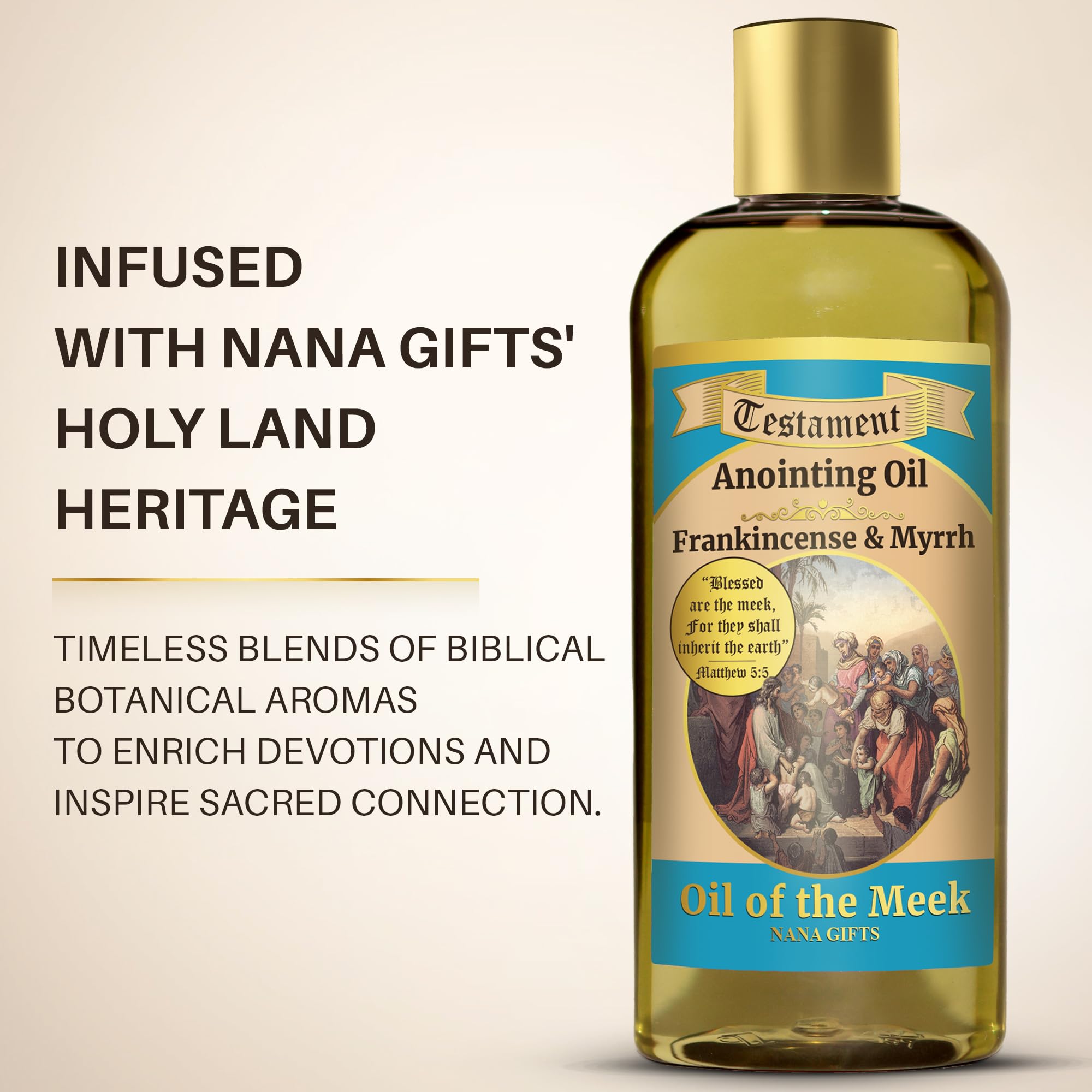 nanagifts testamento aceite ungido, etiqueta ilustrativa, perfecta para devociones.