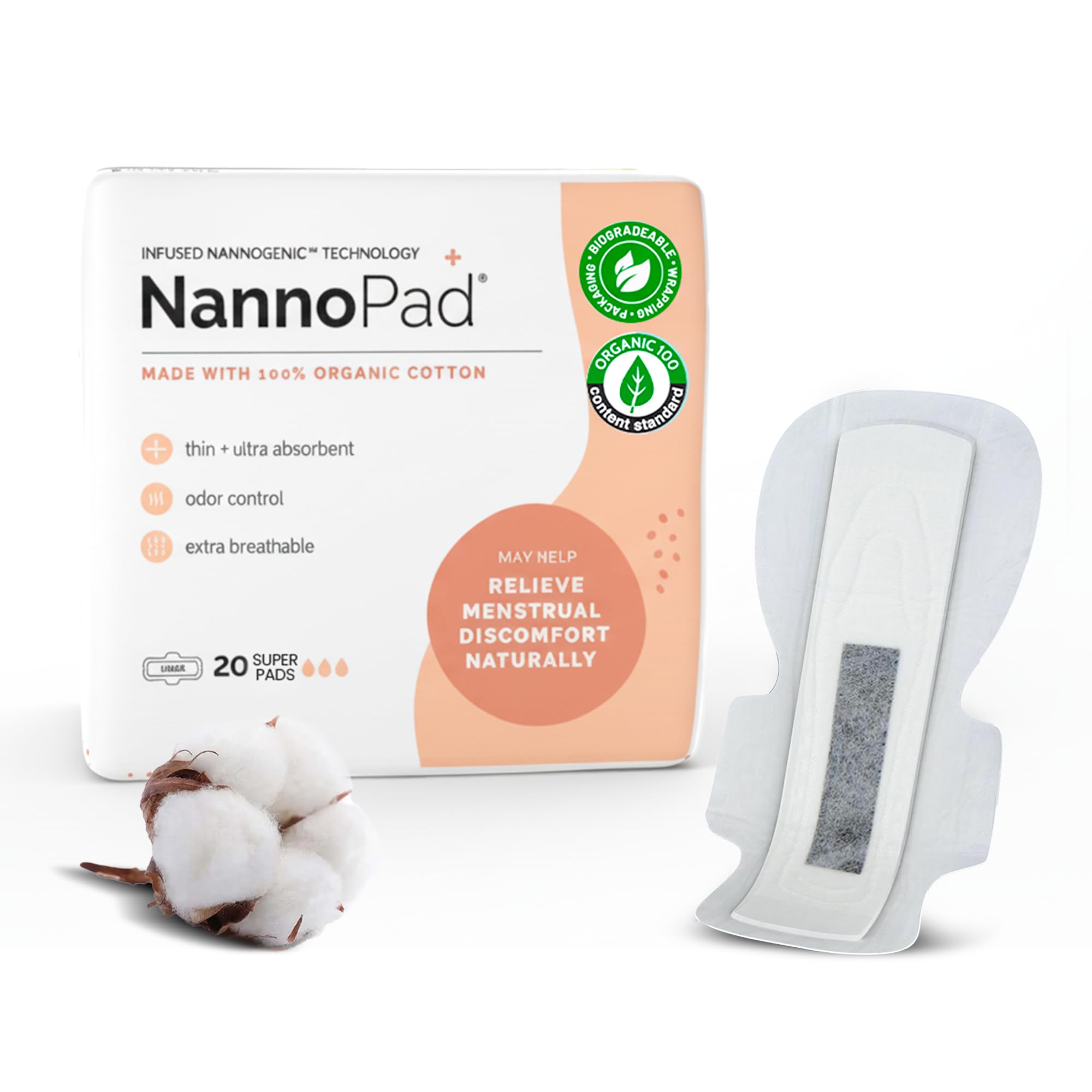 NannoPad protector nocturno con alas ultrafinas para mayor discreción.