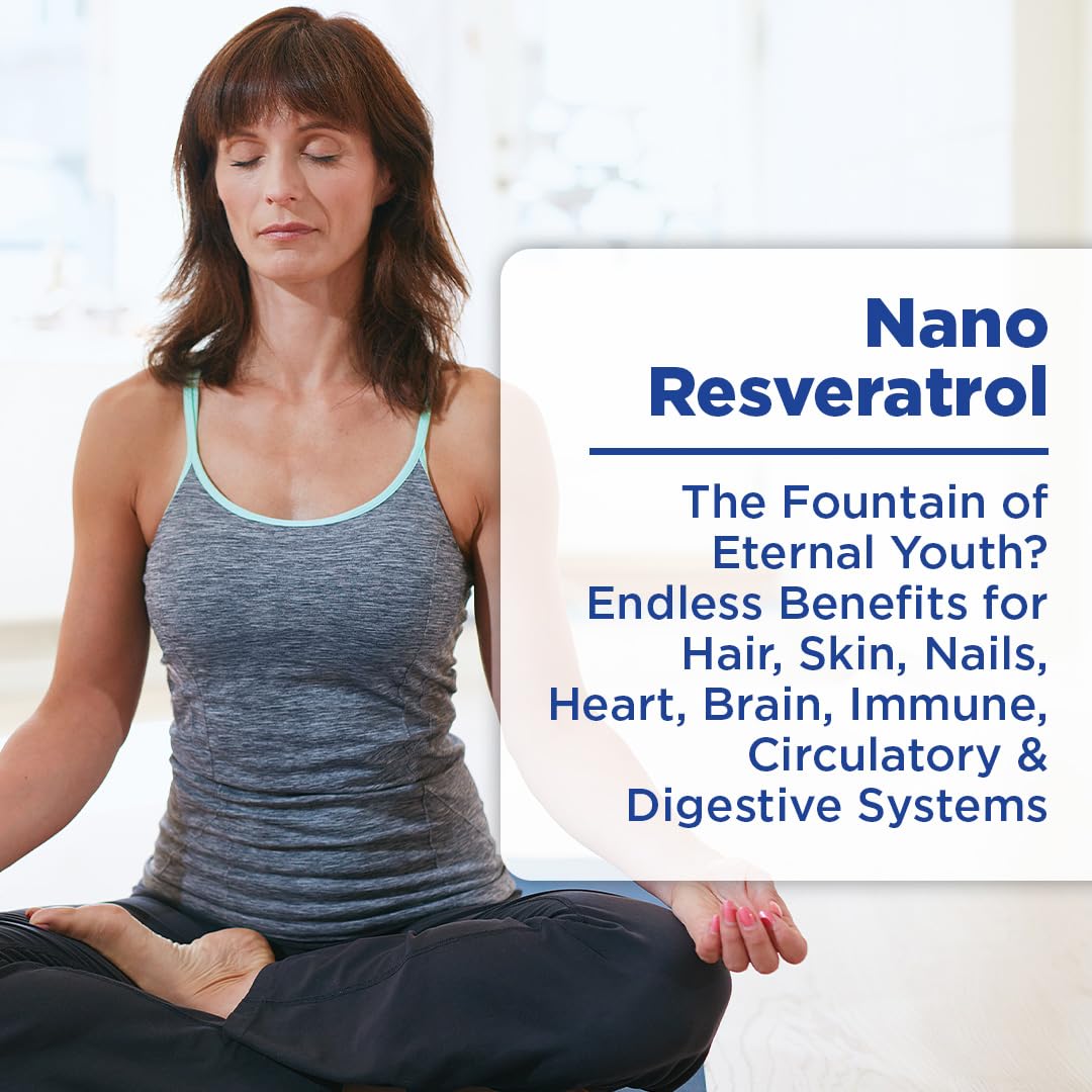 Nanoceutical Solutions Nano Resveratrol: fórmula líquida con MCT para mayor biodisponibilidad.