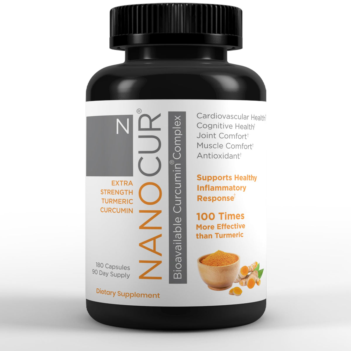 Nanocur: botella de curcumina con absorcion superior para uso diario.