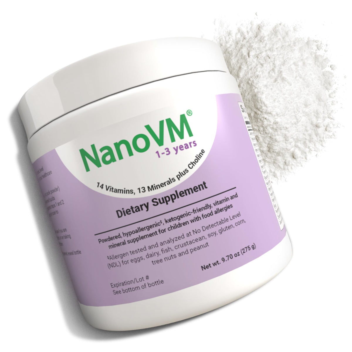 NanoVM bote sin alérgenos para niños, seguridad en la dieta