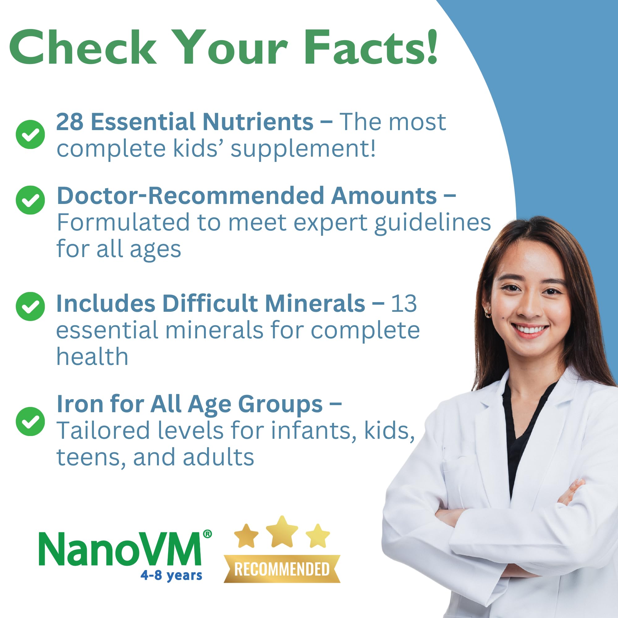 NanoVM, ingredientes seguros sin aditivos ni gluten, para alimentación infantil.