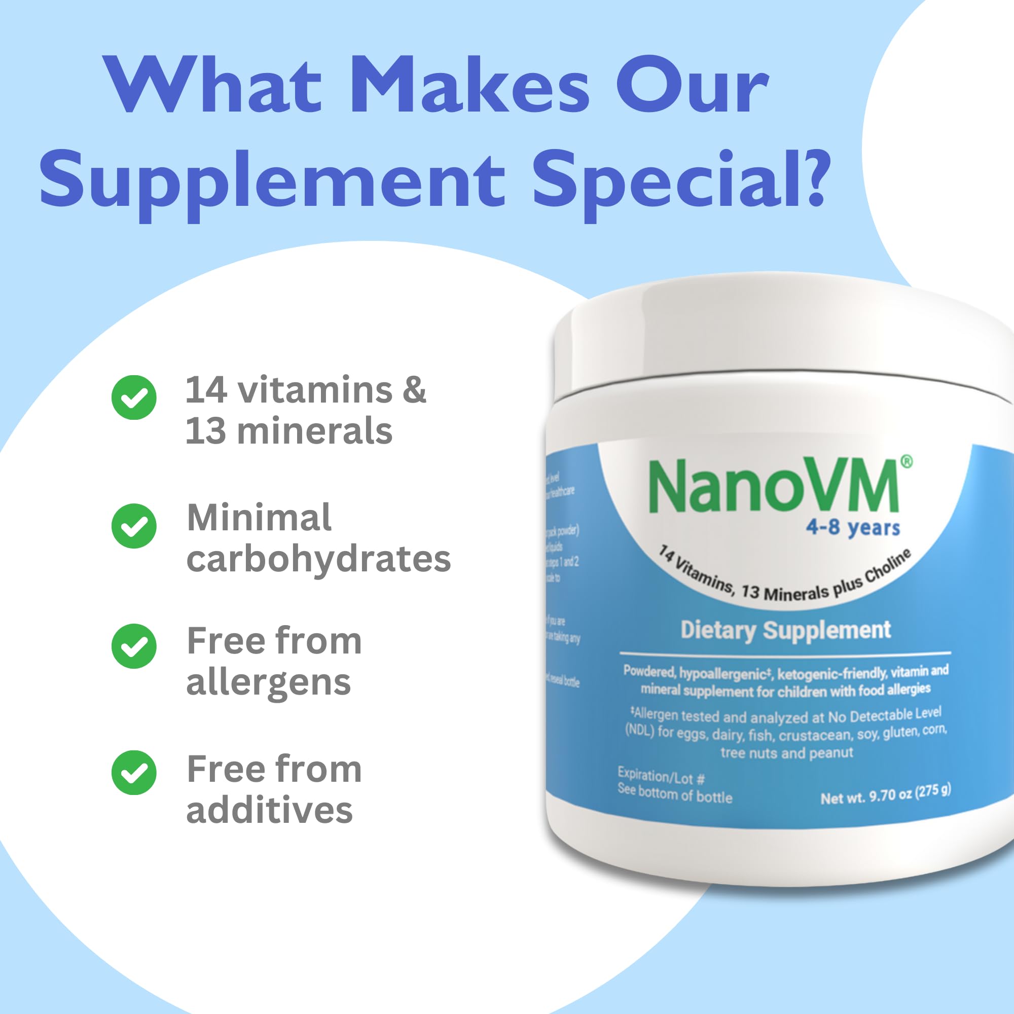 NanoVM polvo sin sabor se integra con cualquier comida.