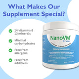NanoVM polvo sin sabor se integra con cualquier comida.
