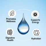 NANOWELL Gotas Minerales Líquidas mezclándose con jugo para un impulso diario.