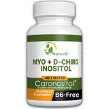Naravis 40:1 Myo-Inositol y D-Chiro Inositol en botella, posible soporte hormonal para el ciclo.