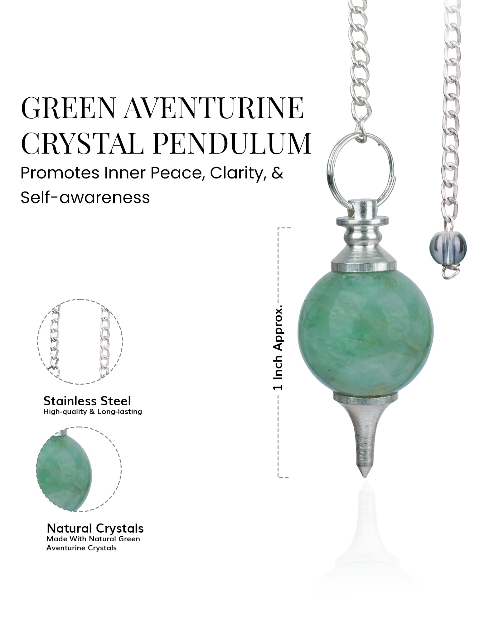 Pendulo Naribabu con cadena de plata para lectura de energias y armonizacion.