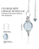 Péndulo de cristal con cadena de plata NARIBABU para lectura de energías.