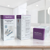 Envase de recarga con 90 unidades para reposición conveniente.