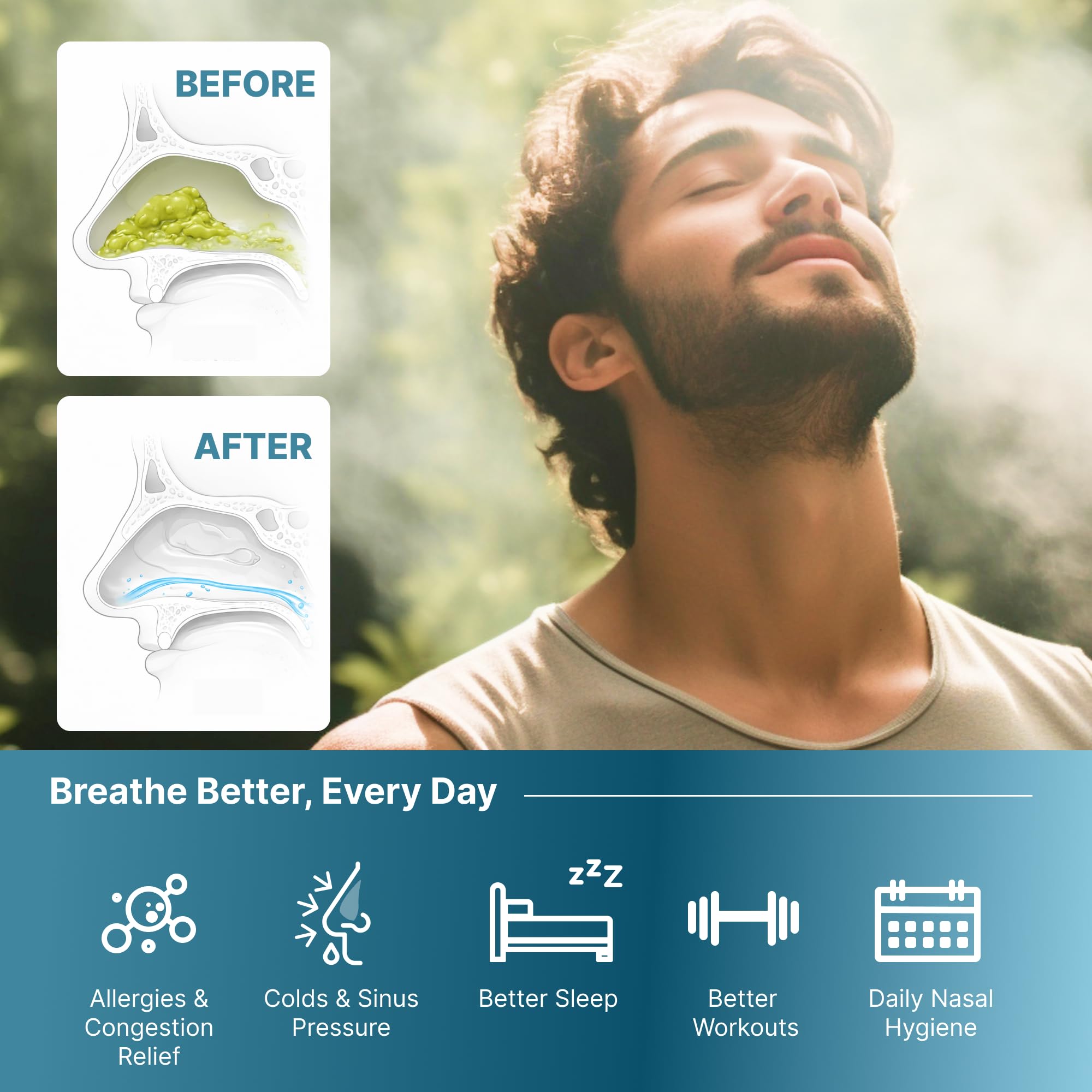 NASALFRESH MD limpieza automática facilita el mantenimiento sin complicaciones