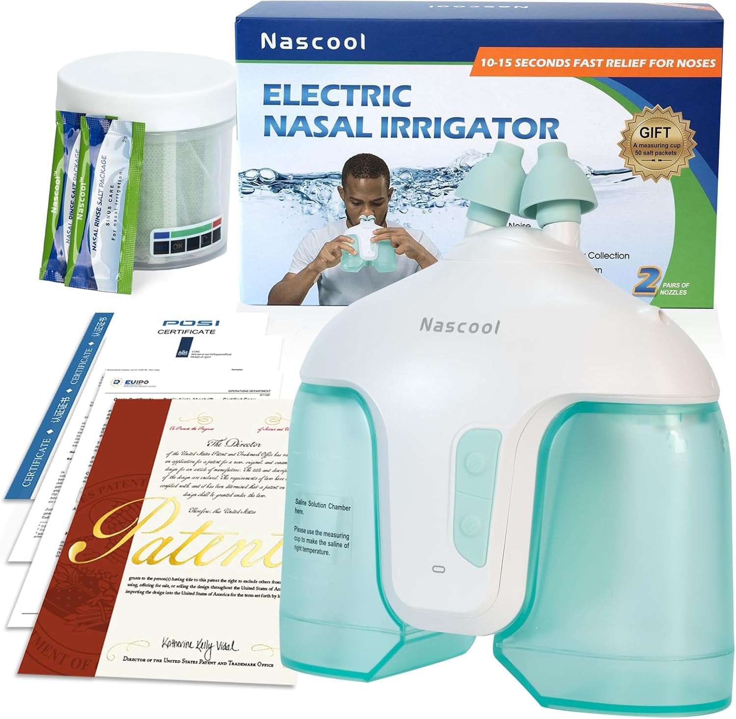 Nascool uso del dispositivo en el hogar para limpieza nasal diaria