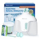 Nascool sistema de irrigación nasal, vista frontal, cómodo y ergonómico.
