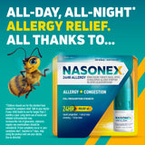 Detalle de la boquilla de spray nasal Nasonex para aplicación suave.