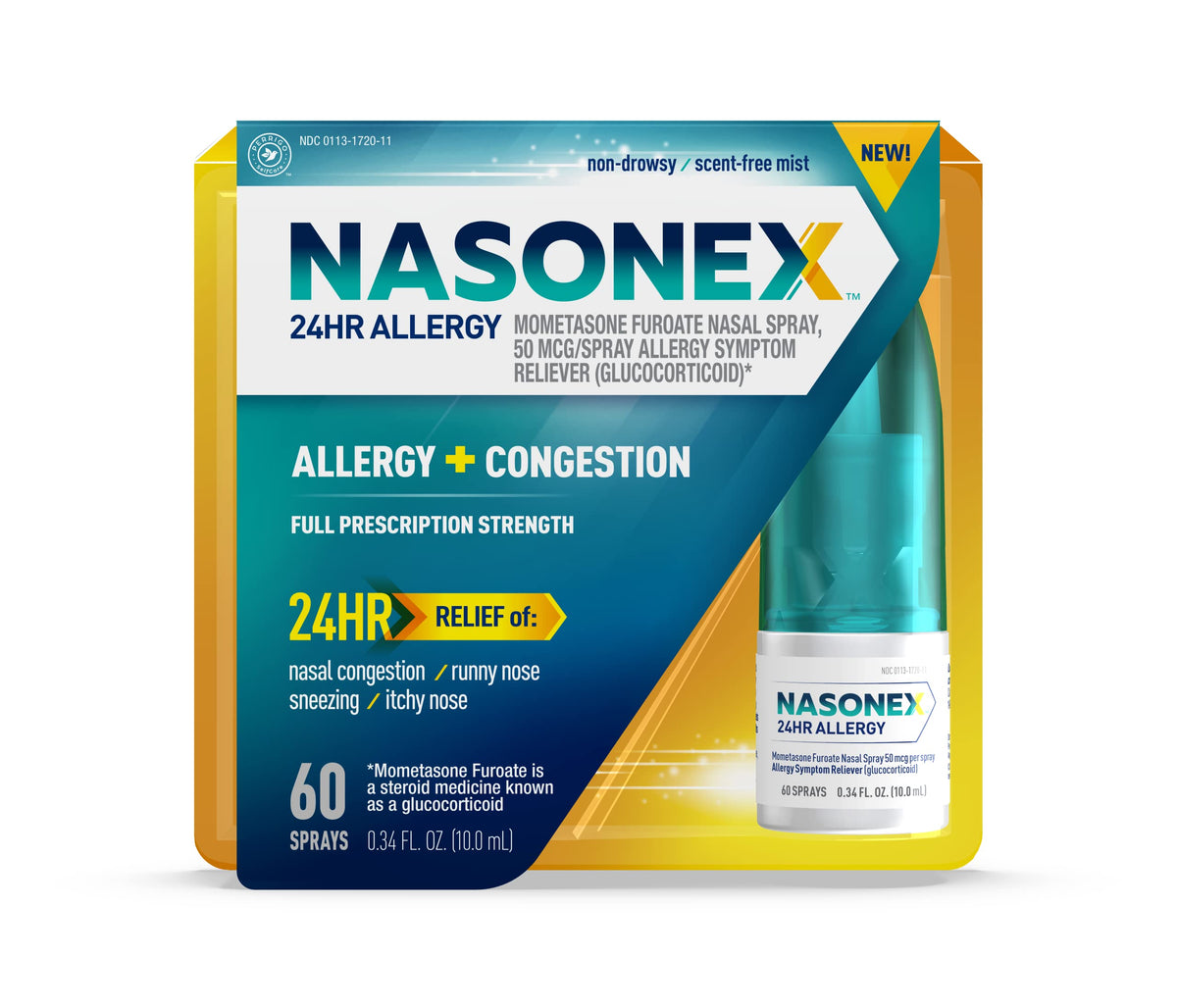 Nasonex aerosol nasal 24horas para alivio de congestión nasal
