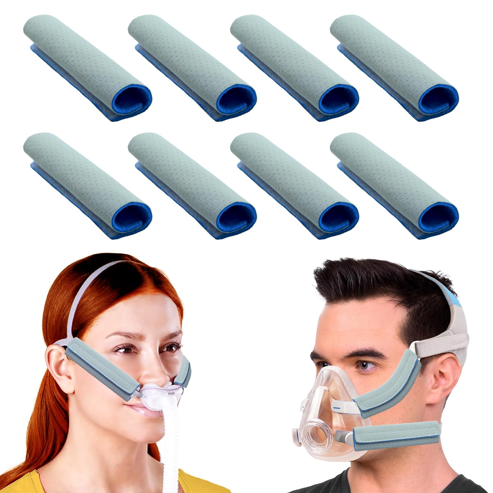 Nataku CPAP cobertor de correa, vista frontal, suave y acolchado para mayor comodidad nocturna.